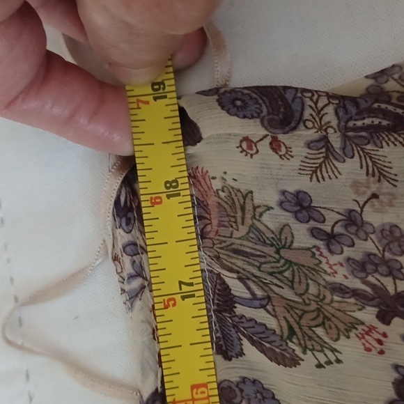 Willow Clay Sheer Floral Purple & Yellow Top S - Picture 6 of 7